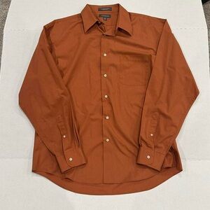 Croft & Barrow Men's Terracotta Dress Shirt Long Sleeve Size Large